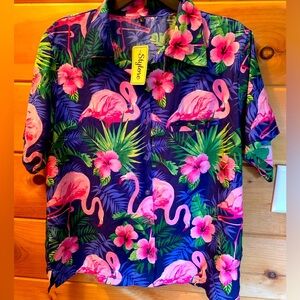 Stylore mens button up Hawaiian shirt new with tags. Size Large. Made in India.